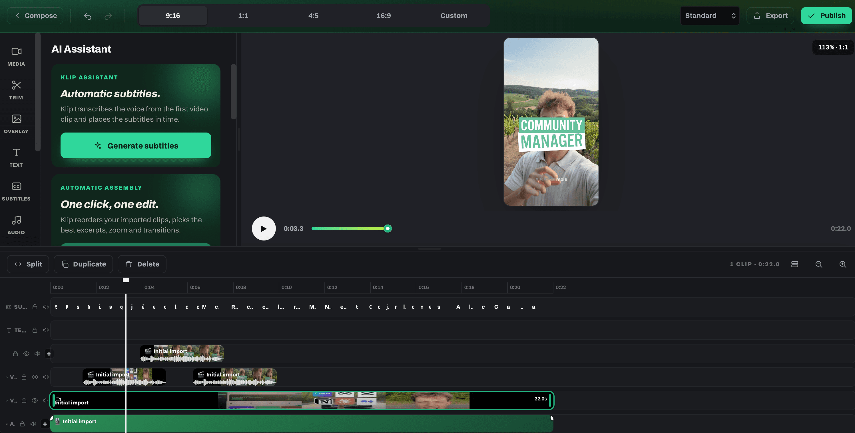 Video editing — KLIP