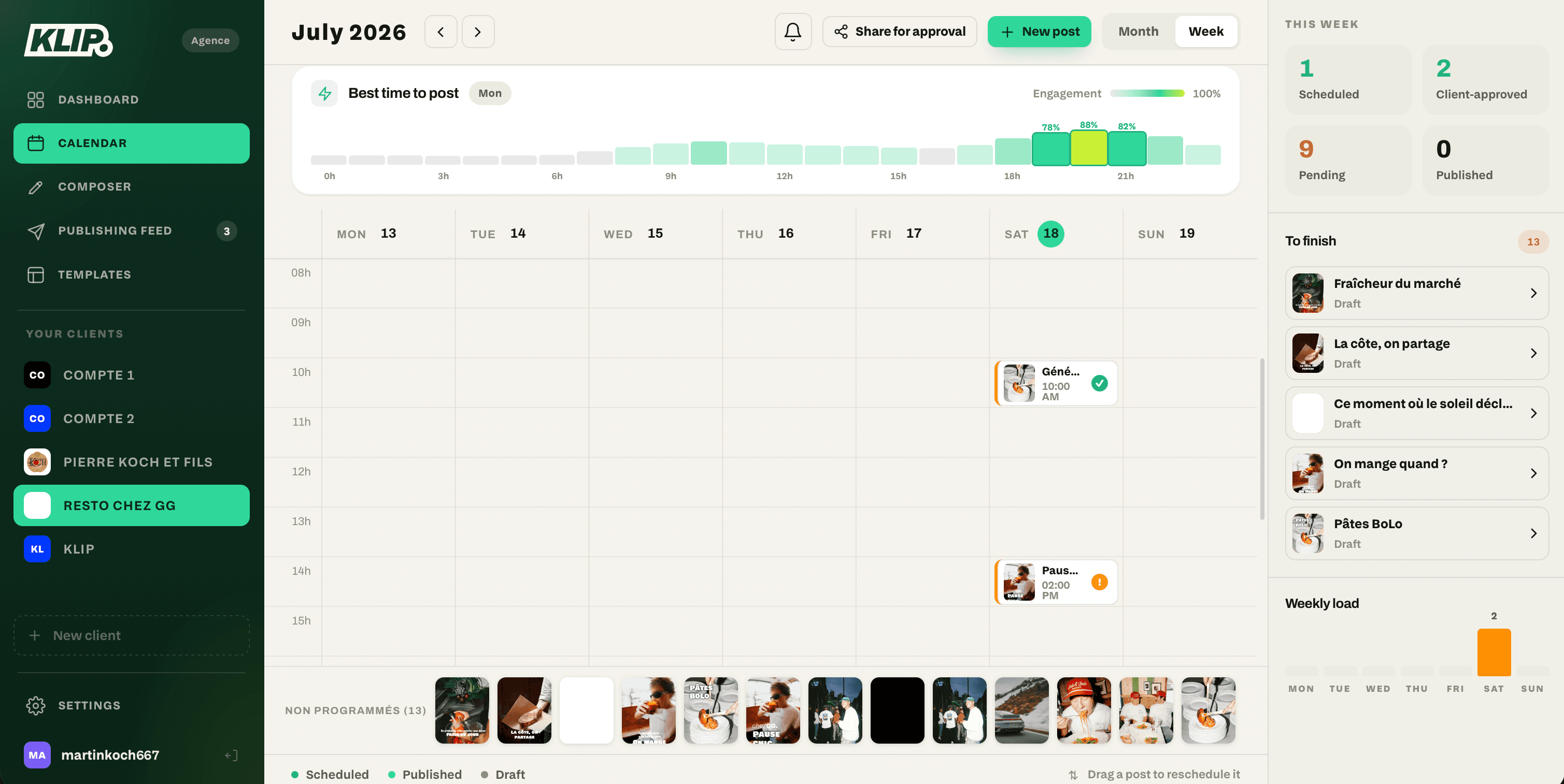 Editorial calendar — KLIP